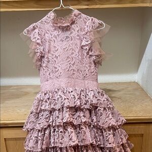 Charming Pink Lace Ruffle Dress for Kids